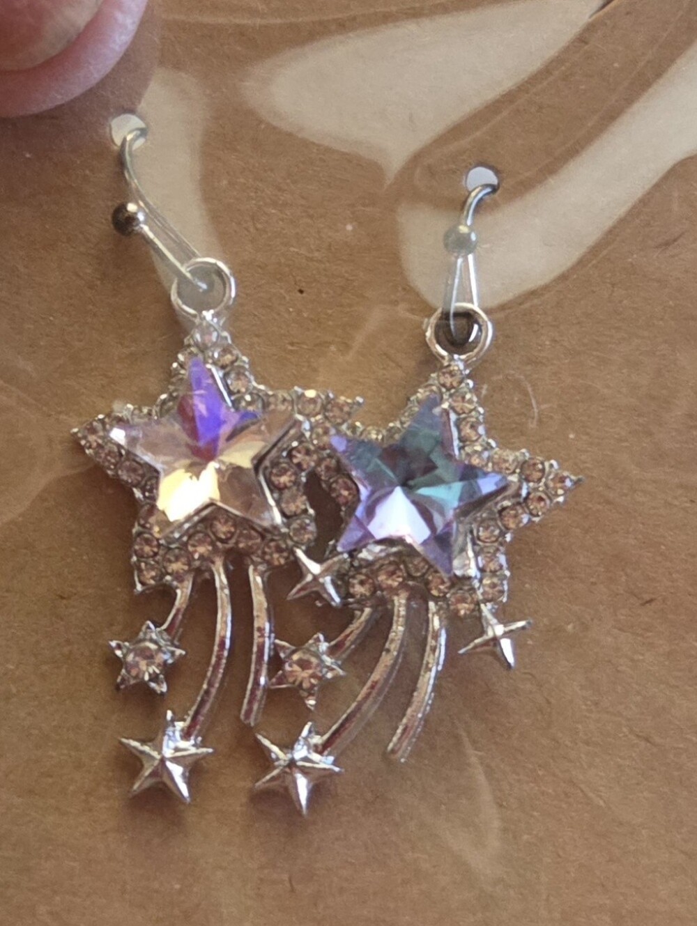 Iridescent Shooting Star Dangle Earrings - Women Jewelry